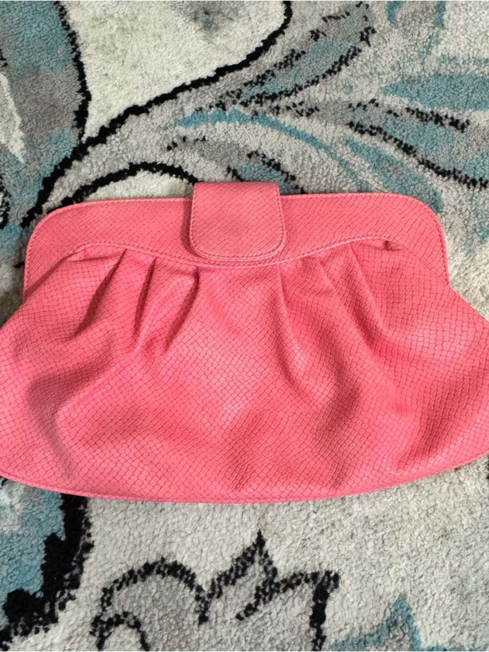 ASOS Coral Pink Pleated Clutch
